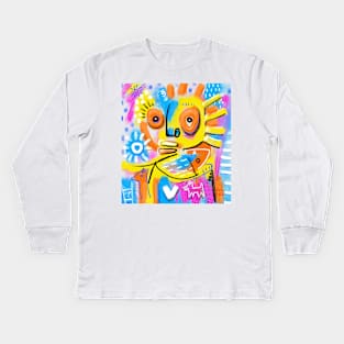 ART BRUT FACE Kids Long Sleeve T-Shirt